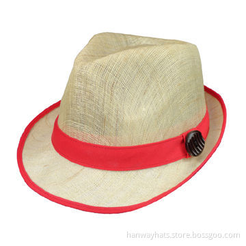 Fashionable Ladies' Sinamay Hat with grosgrain band and button